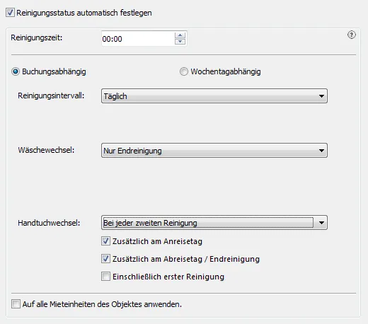 Auto Reinigungsstatus