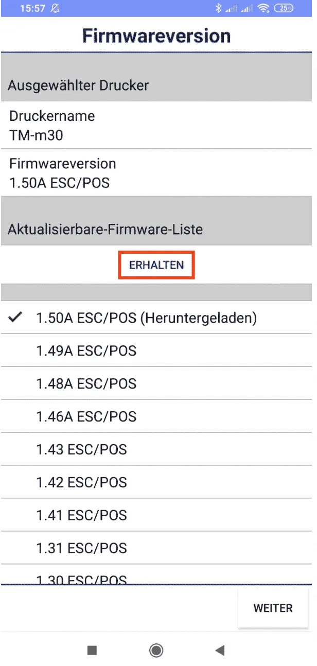 Firmware Update Epson TM-m30F