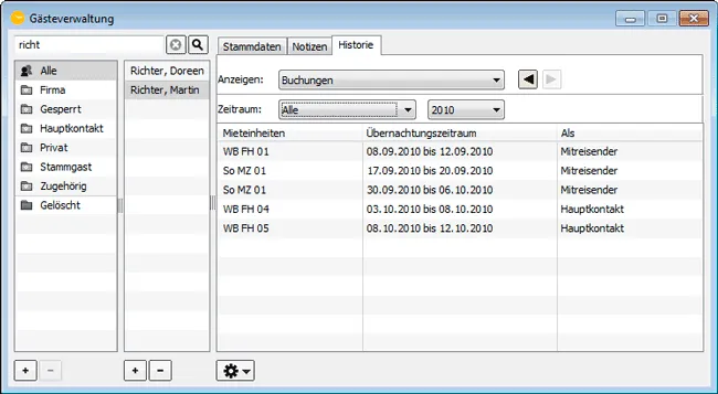 Gaesteverwalt Buchungen
