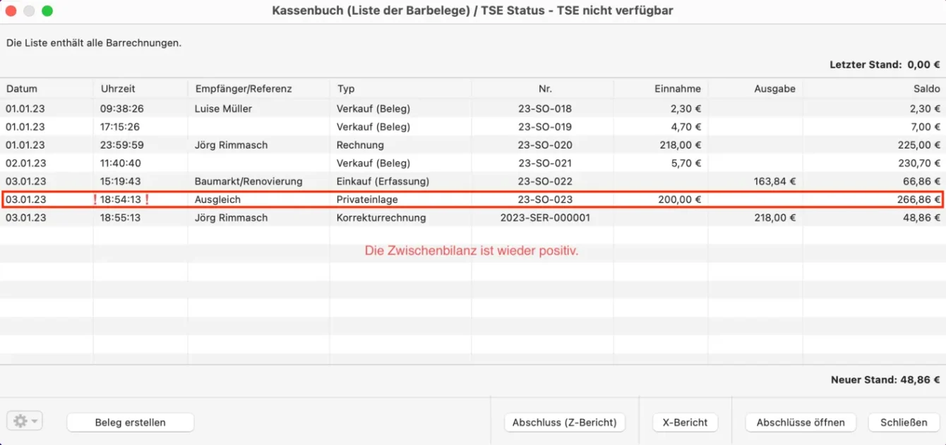 Negativer Kassenstand 04