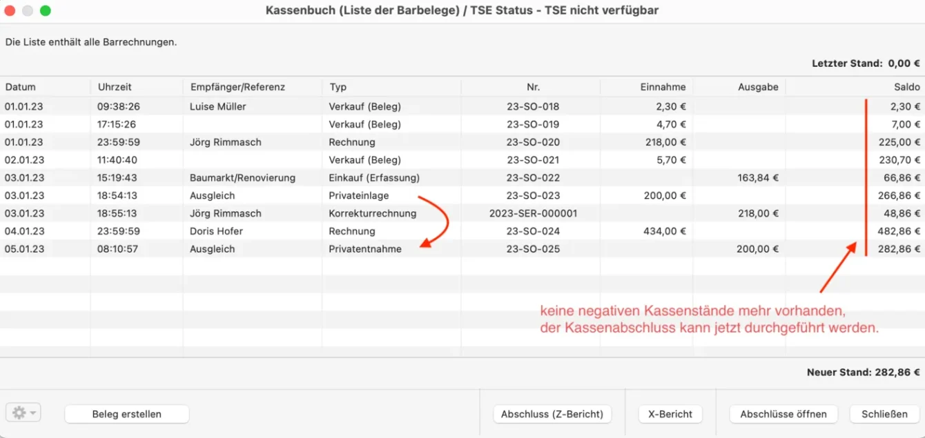 Negativer Kassenstand 07