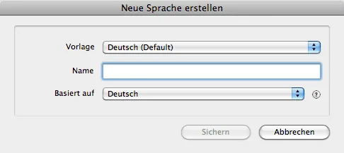 Neue Sprache Erstellen