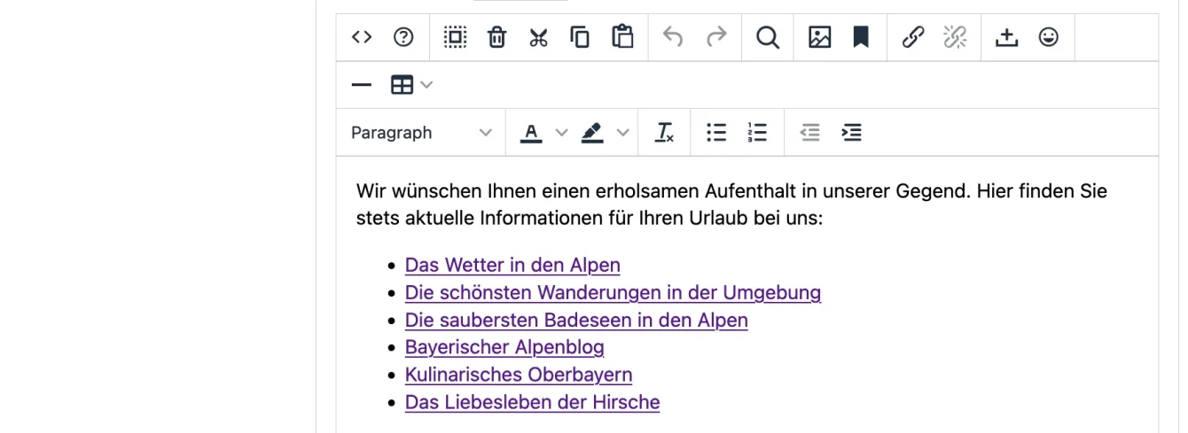 eigene HTML-Inhalte im Backend verfassen