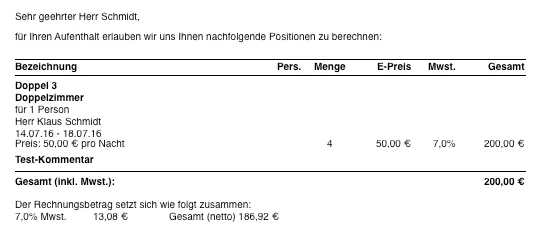 Rechnungskommentar