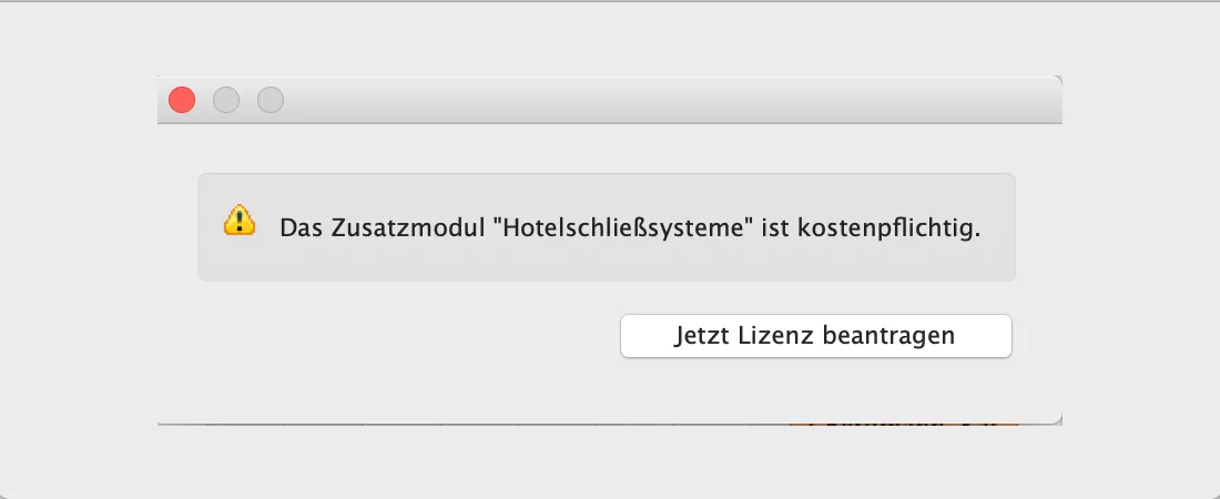 Schließsystem Lizenz beantragen
