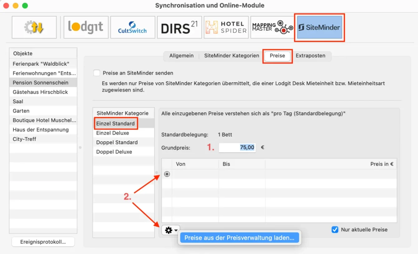 Siteminder Einstellungen 05