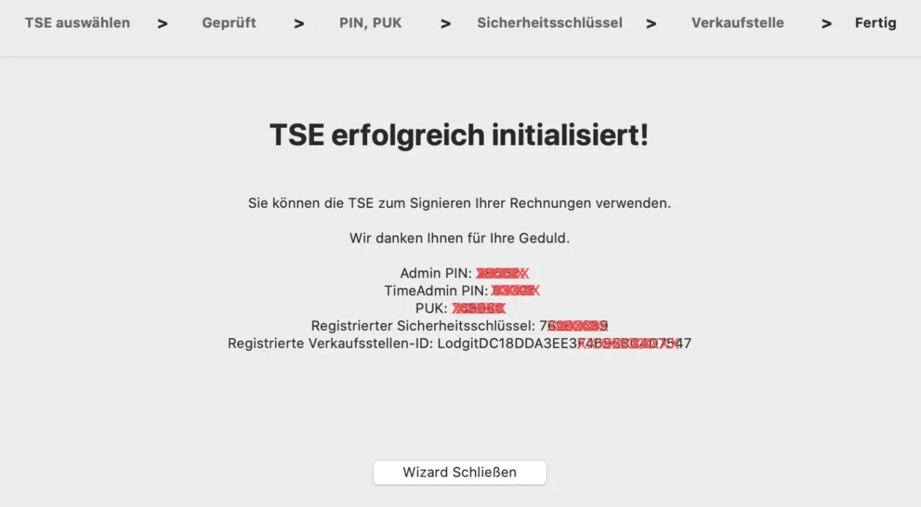 TSE 06 neue TSE initialisieren