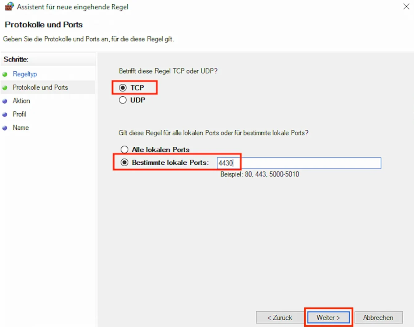 cubeSQL Firewall 04 TCP-4430