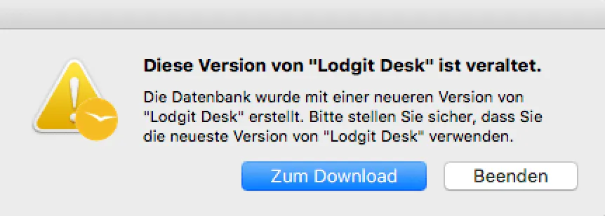 datenbank neuer als Lodgit