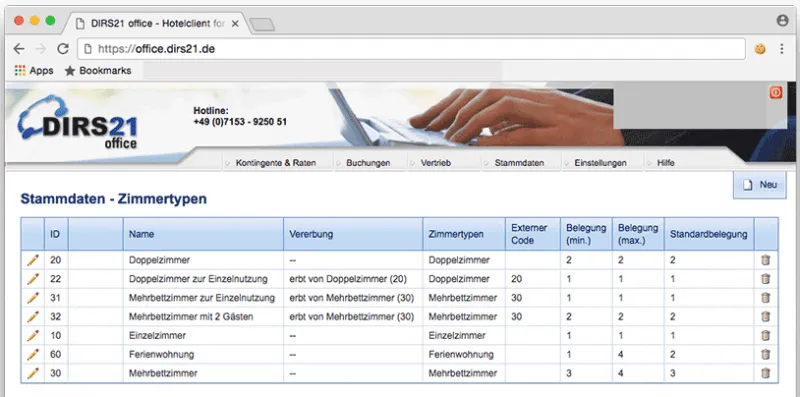 dirs21 backend stammdaten