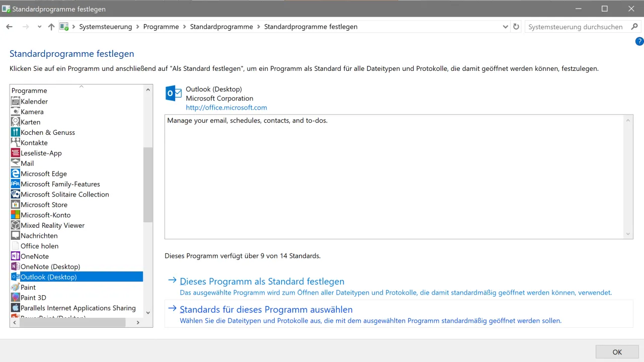 faq e-mail win10 3 standardprogramme festlegen