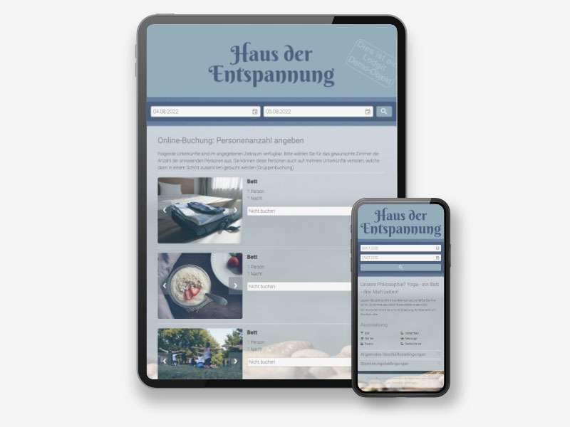 Website Haus der Entspannung