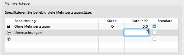 Mehrwertsteuer erstmalig anlegen